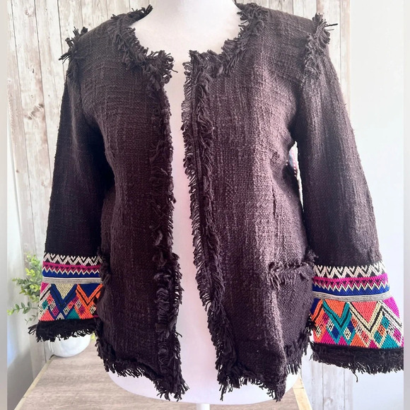 Billabong Women’s Lou Cropped Embroidered Jacket Blazer - Picture 2 of 7